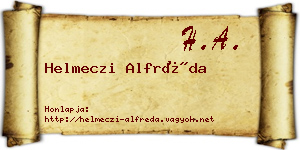 Helmeczi Alfréda névjegykártya
